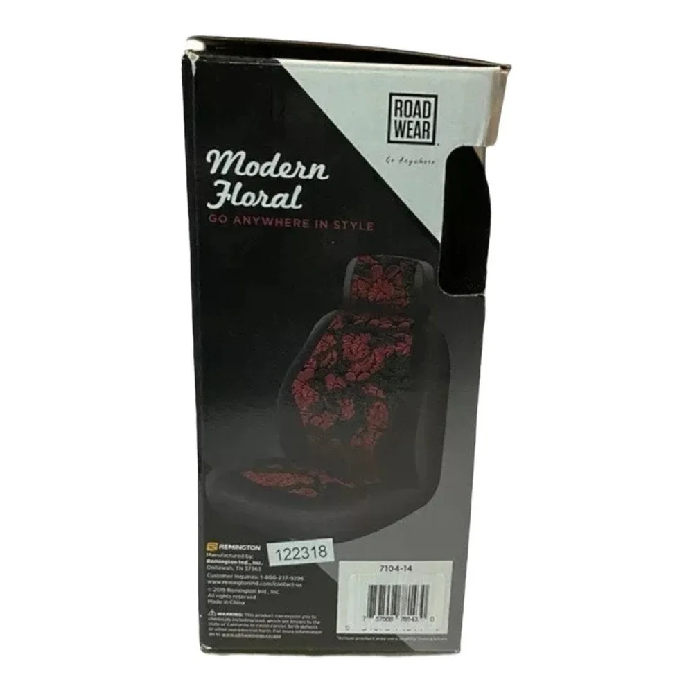 Road Wear Seat‎ Cover Universal Low Back New Red Black Modern Floral Airbag Safe